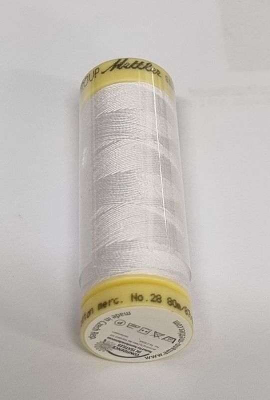 Mettler Silk-Finish cotton nr.28 Hvit