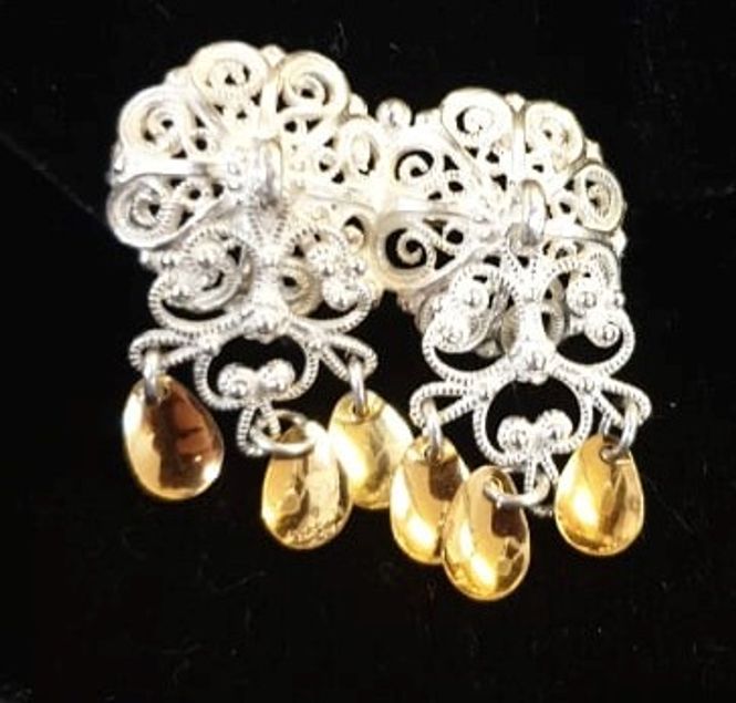 Hovedbilde Halssølje 12210 filigran hvit/ forgylt