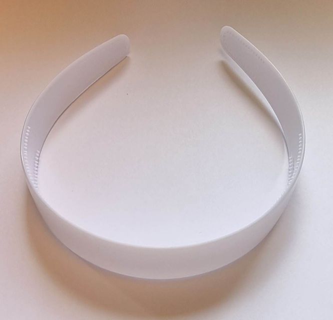 Hovedbilde Hårbøyle 2,4 cm hvit plast m/kam