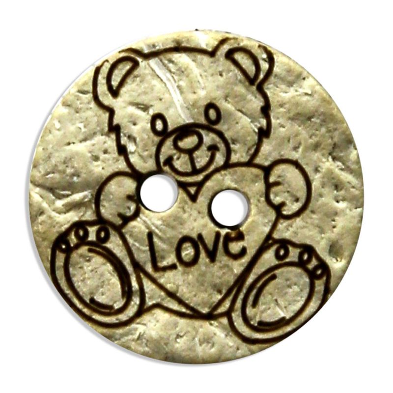 Knapp Coconut Bamse 18mm