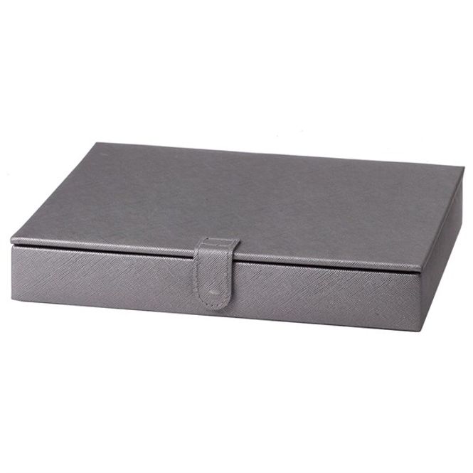Hovedbilde Smykkeskrin skinn, grå