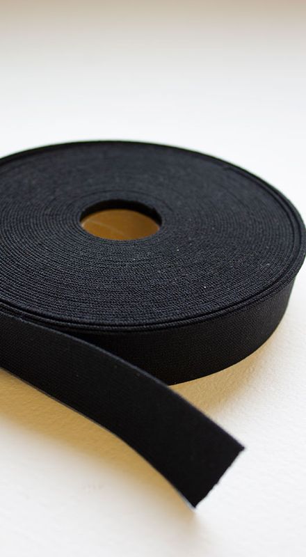 25 mm strikk/ elastikk, sort