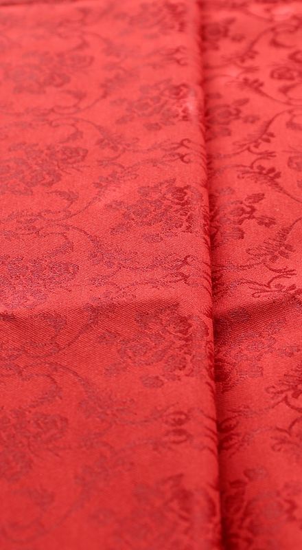 Silkedamask - rød stykke 60 cm høyde