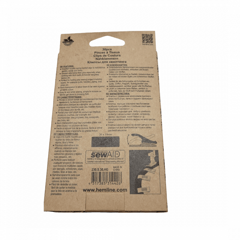 Hemline Quilting clips/ sy klyper