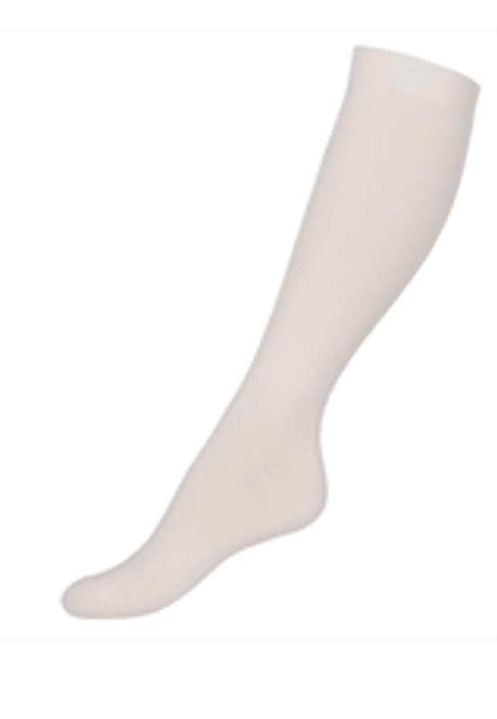 Knestrømper dame hvit bomull
